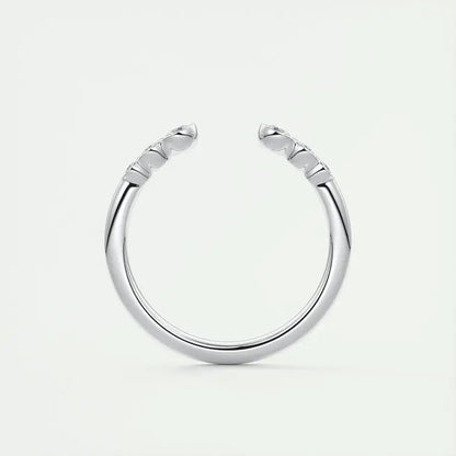 1.8mm Round Shaped EF- VVS Lab Grown Diamond Open Style Wedding Band