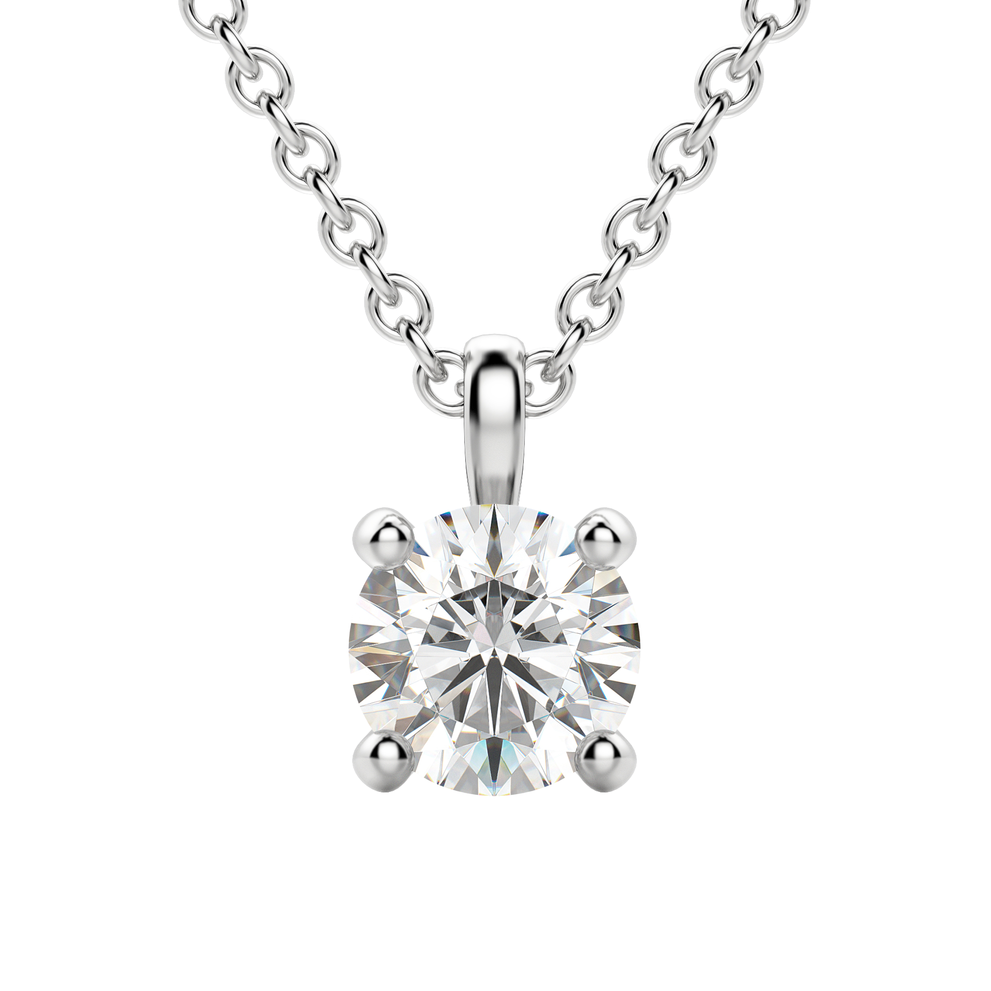 1.5CT Round Solitaire D-VVS Lab Grown Diamond Necklace