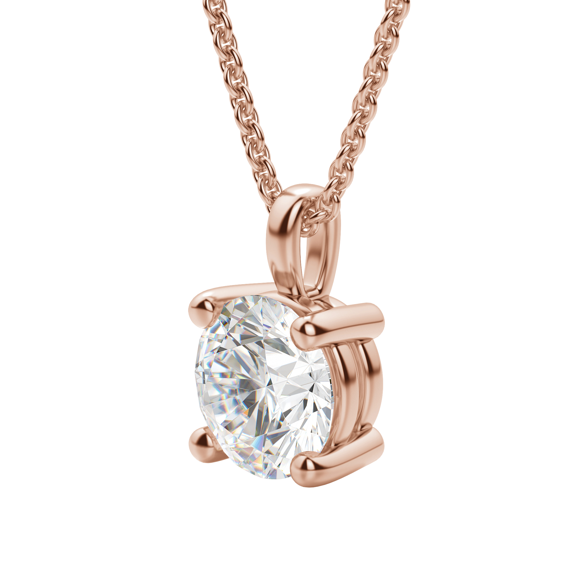 1.5CT Round Solitaire D-VVS Lab Grown Diamond Necklace