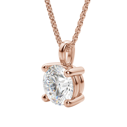 1.5CT Round Solitaire D-VVS Lab Grown Diamond Necklace