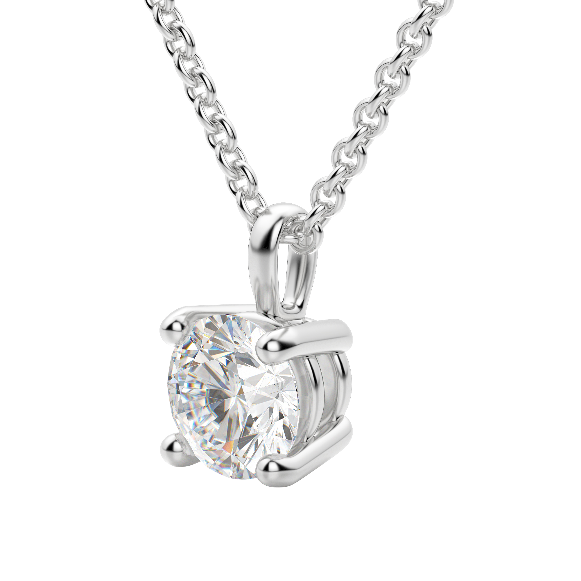 1.5CT Round Solitaire D-VVS Lab Grown Diamond Necklace