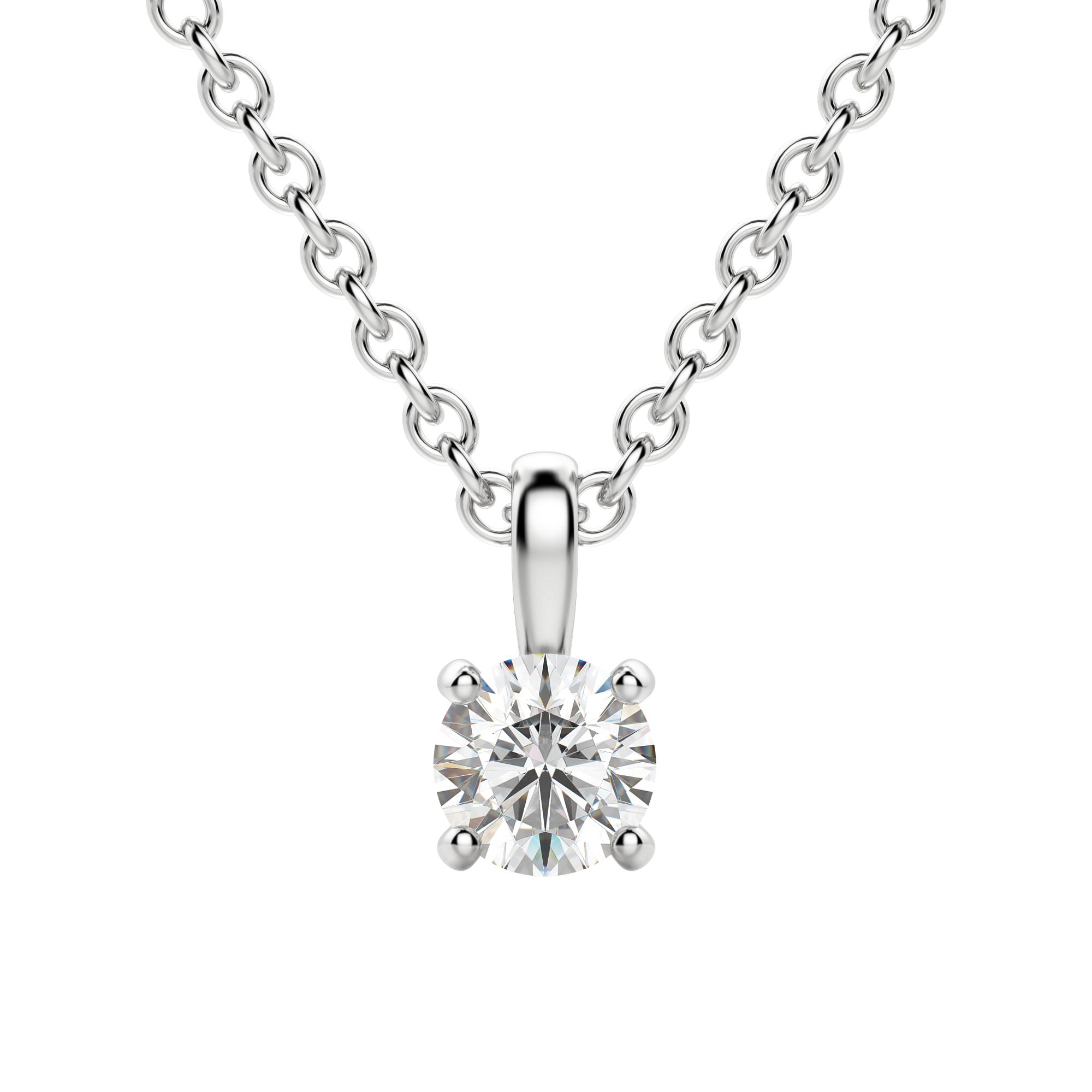 1.5CT Round Solitaire D-VVS Lab Grown Diamond Necklace