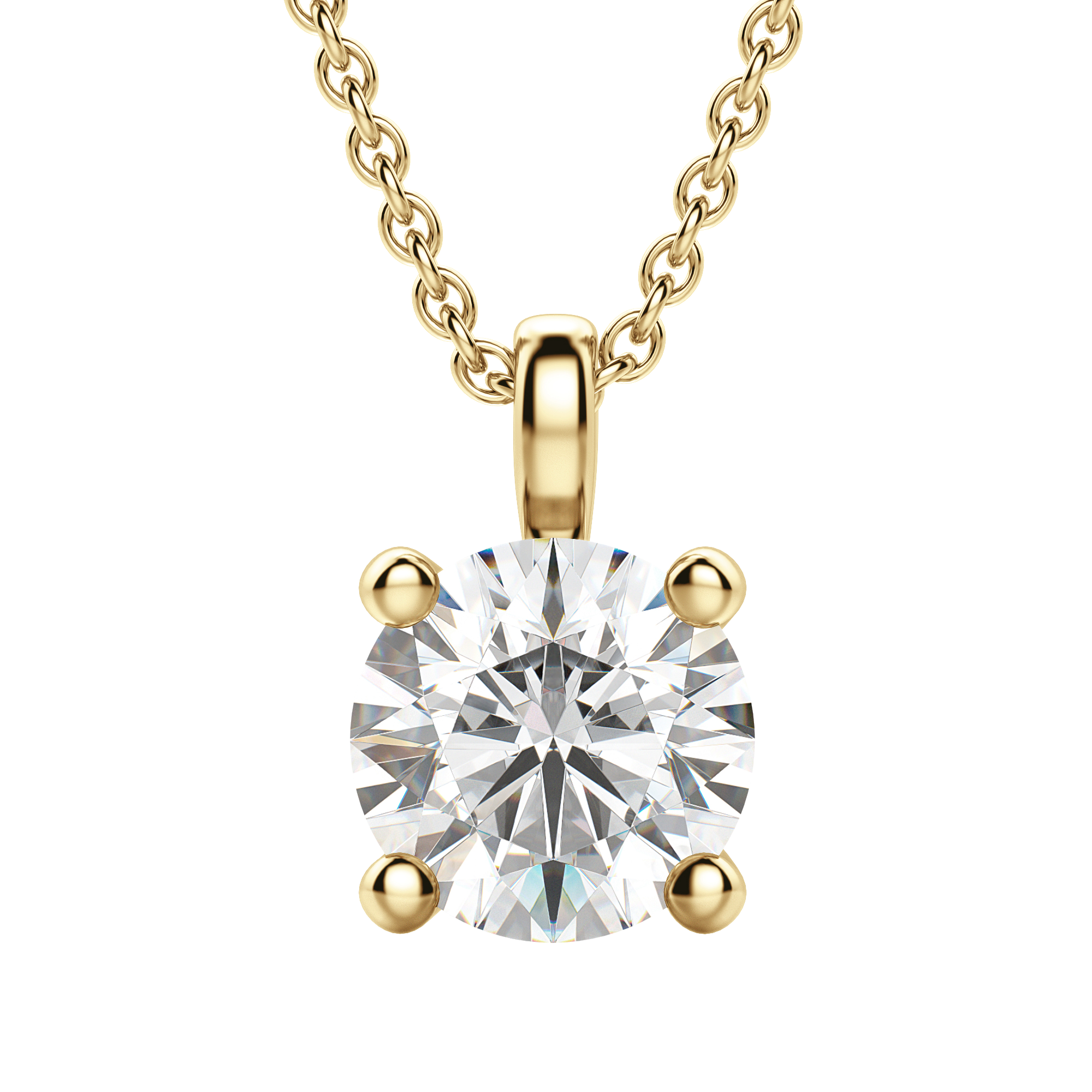 1.5CT Round Solitaire D-VVS Lab Grown Diamond Necklace