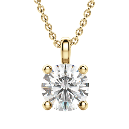1.5CT Round Solitaire D-VVS Lab Grown Diamond Necklace