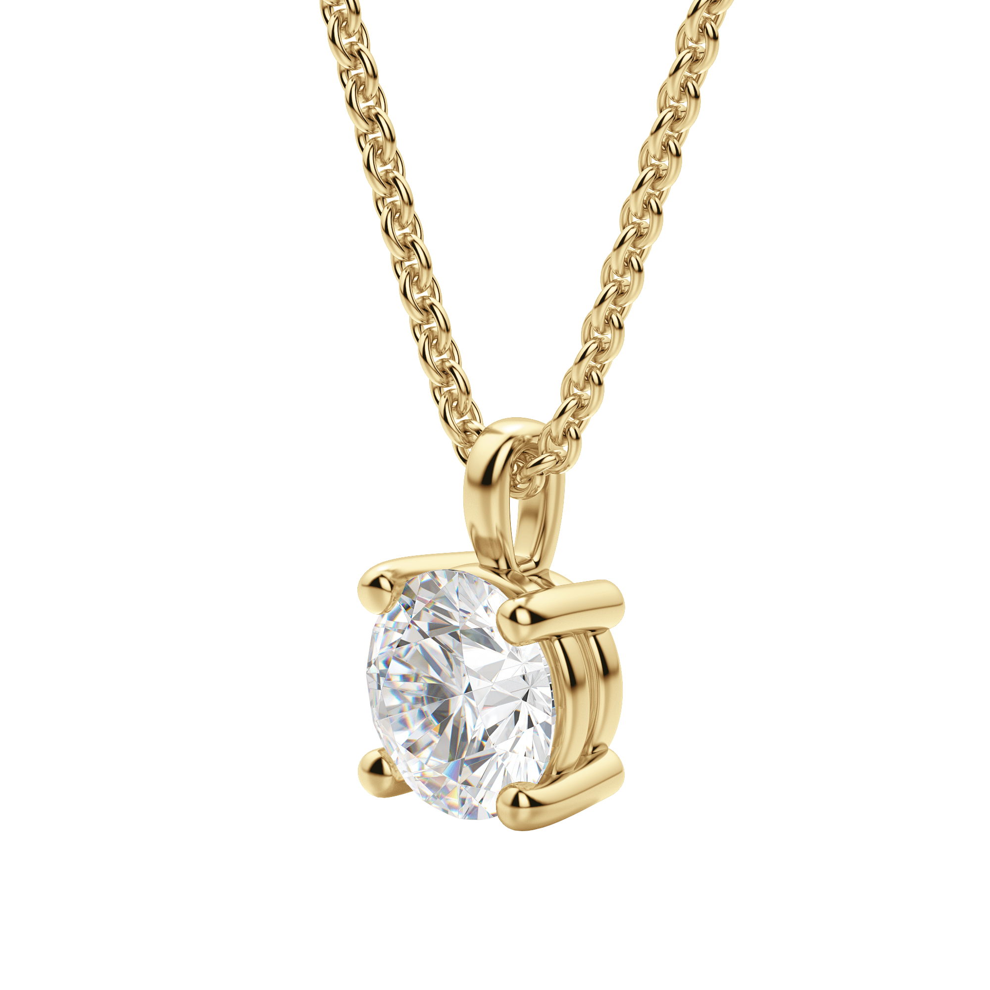 1.5CT Round Solitaire D-VVS Lab Grown Diamond Necklace