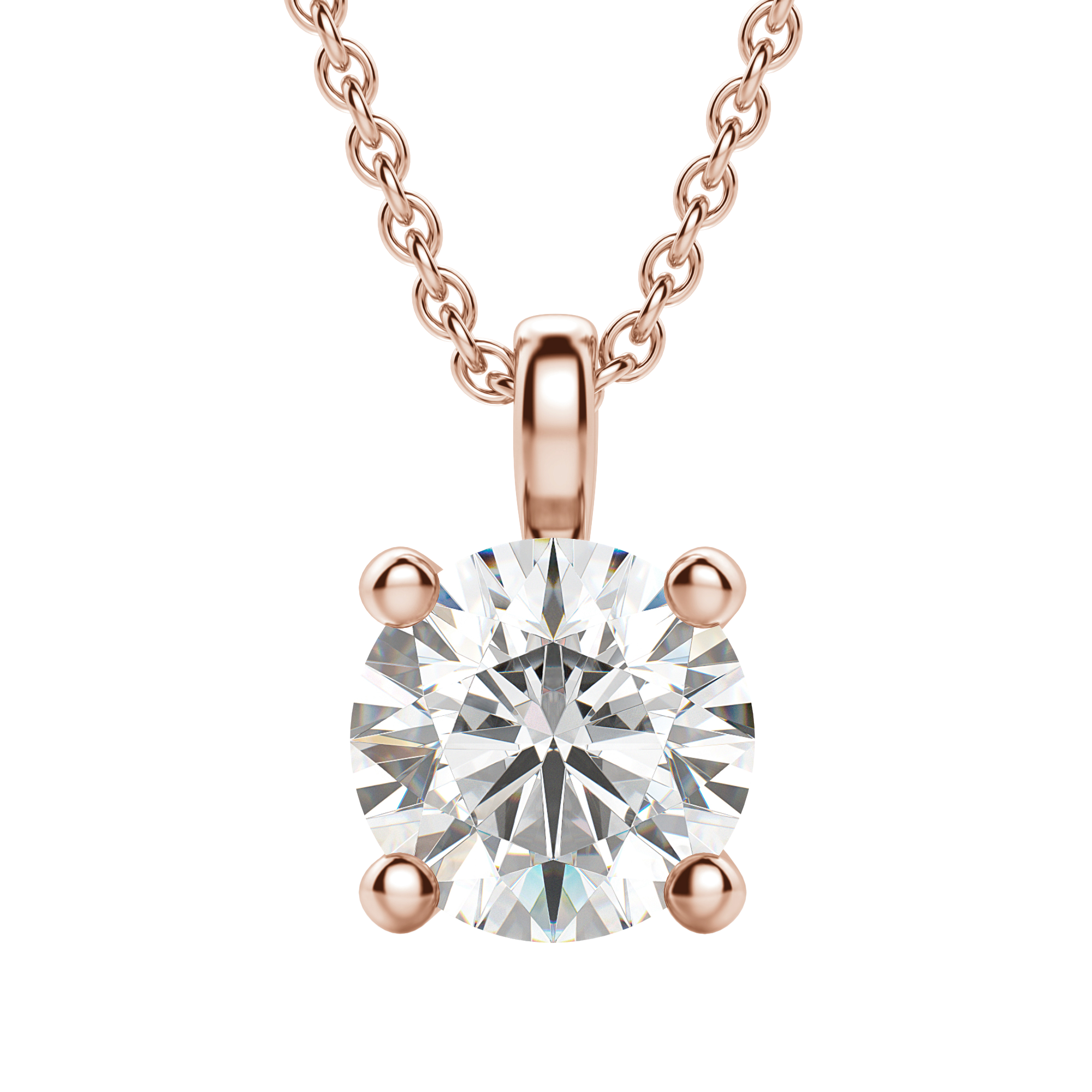 1.5CT Round Solitaire D-VVS Lab Grown Diamond Necklace