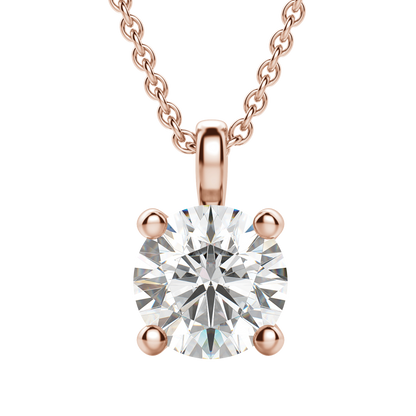 1.5CT Round Solitaire D-VVS Lab Grown Diamond Necklace