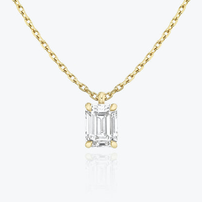 1.0CT Emerald Solitaire D-VVS Lab Grown Diamond Necklace
