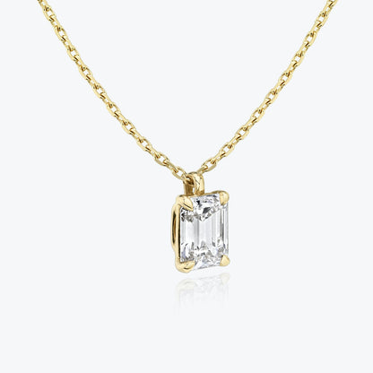 1.0CT Emerald Solitaire D-VVS Lab Grown Diamond Necklace