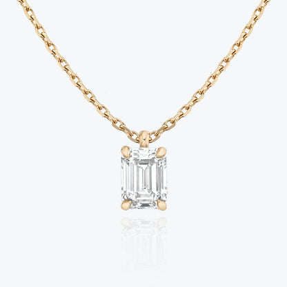 1.0CT Emerald Solitaire D-VVS Lab Grown Diamond Necklace