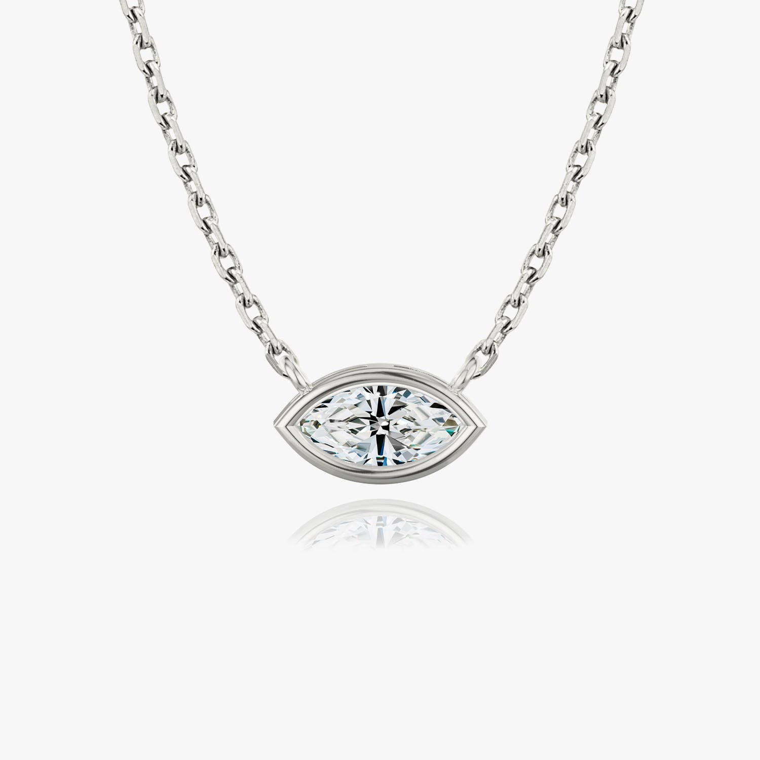 1.0CT Marquise Bezel Solitaire D-VVS Lab Grown Diamond Necklace