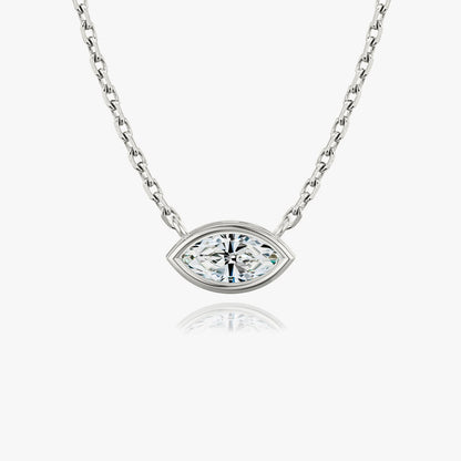 1.0CT Marquise Bezel Solitaire D-VVS Lab Grown Diamond Necklace