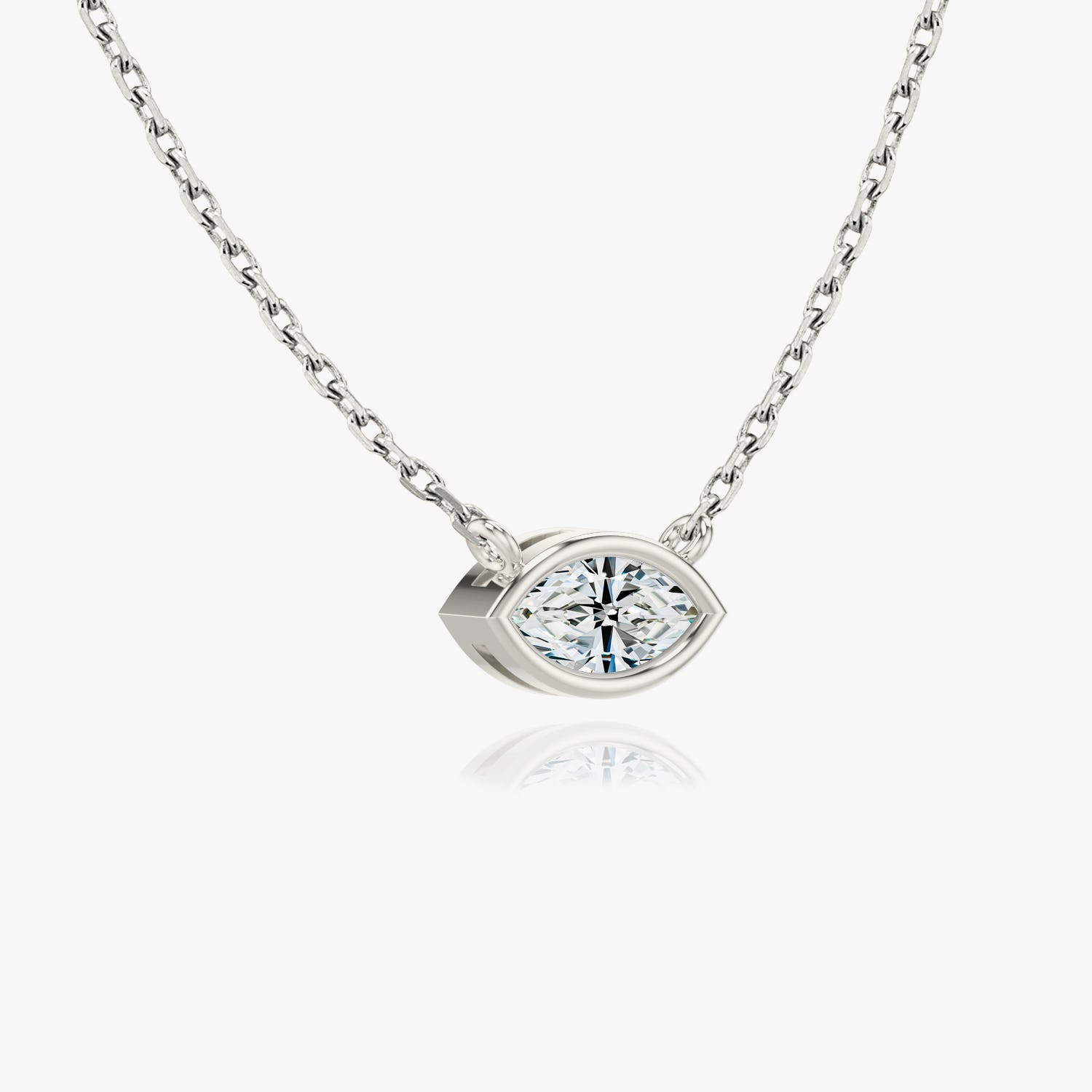 1.0CT Marquise Bezel Solitaire D-VVS Lab Grown Diamond Necklace