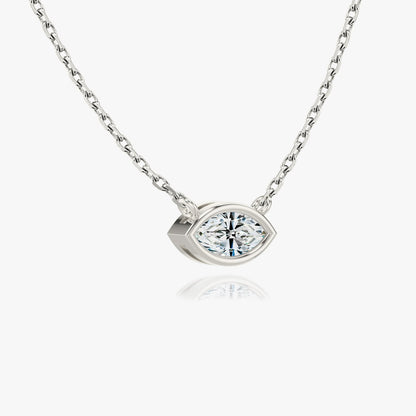 1.0CT Marquise Bezel Solitaire D-VVS Lab Grown Diamond Necklace