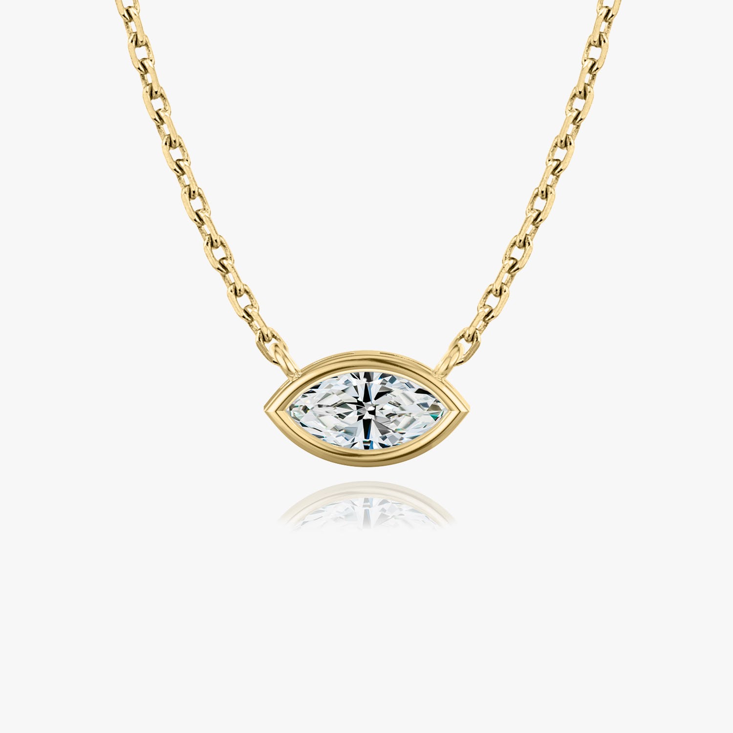 1.0CT Marquise Bezel Solitaire D-VVS Lab Grown Diamond Necklace