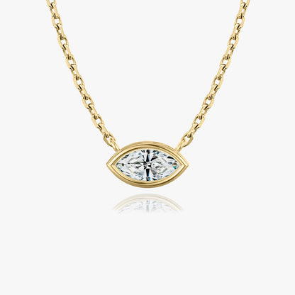 1.0CT Marquise Bezel Solitaire D-VVS Lab Grown Diamond Necklace