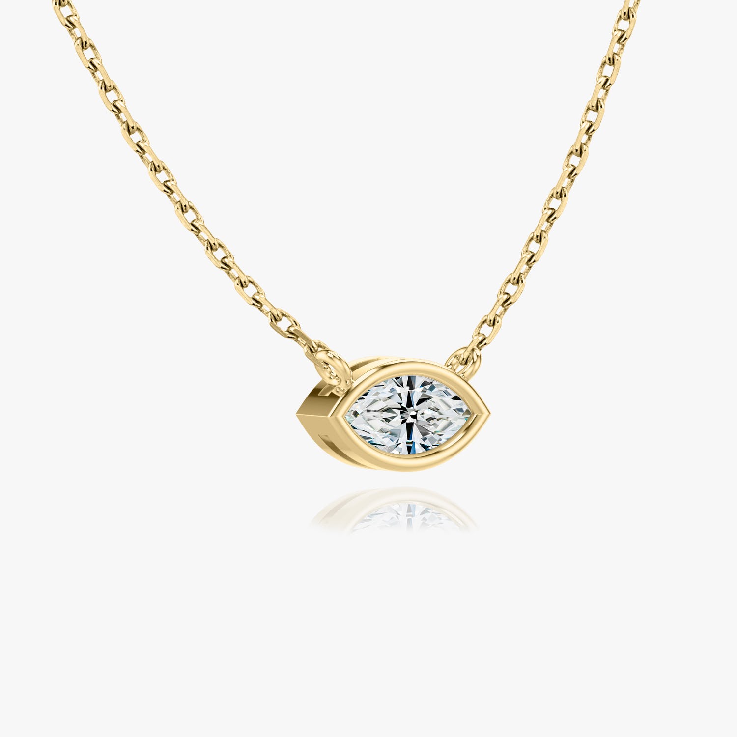 1.0CT Marquise Bezel Solitaire D-VVS Lab Grown Diamond Necklace