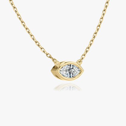 1.0CT Marquise Bezel Solitaire D-VVS Lab Grown Diamond Necklace