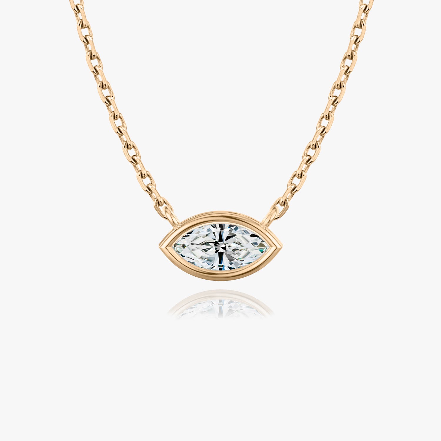1.0CT Marquise Bezel Solitaire D-VVS Lab Grown Diamond Necklace