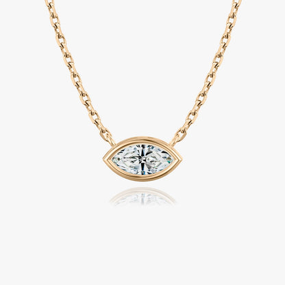 1.0CT Marquise Bezel Solitaire D-VVS Lab Grown Diamond Necklace