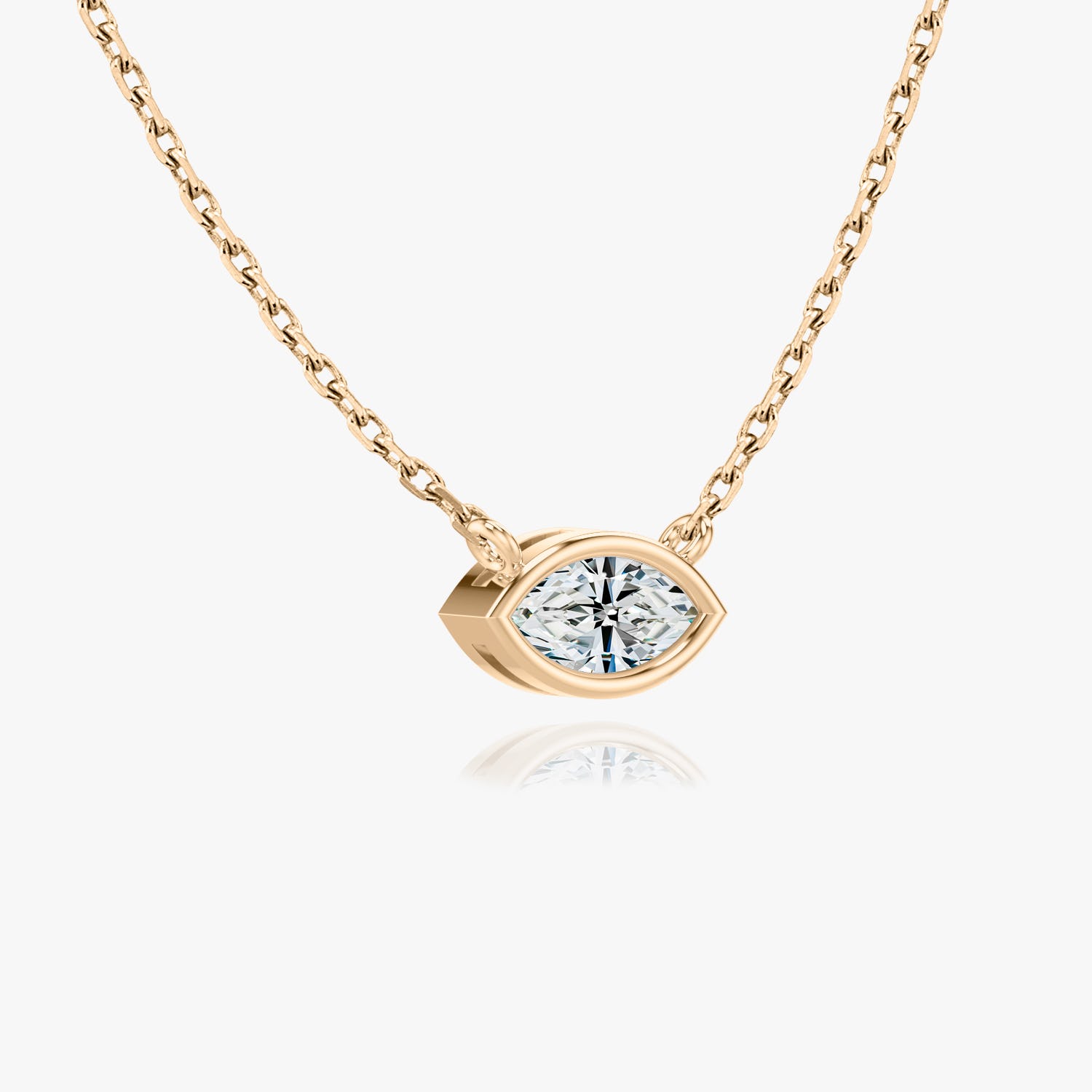 1.0CT Marquise Bezel Solitaire D-VVS Lab Grown Diamond Necklace