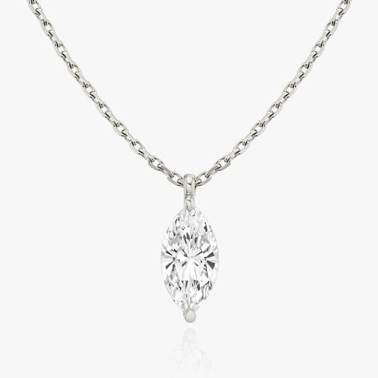 1.0CT Marquise Solitaire D-VVS Lab Grown Diamond Necklace