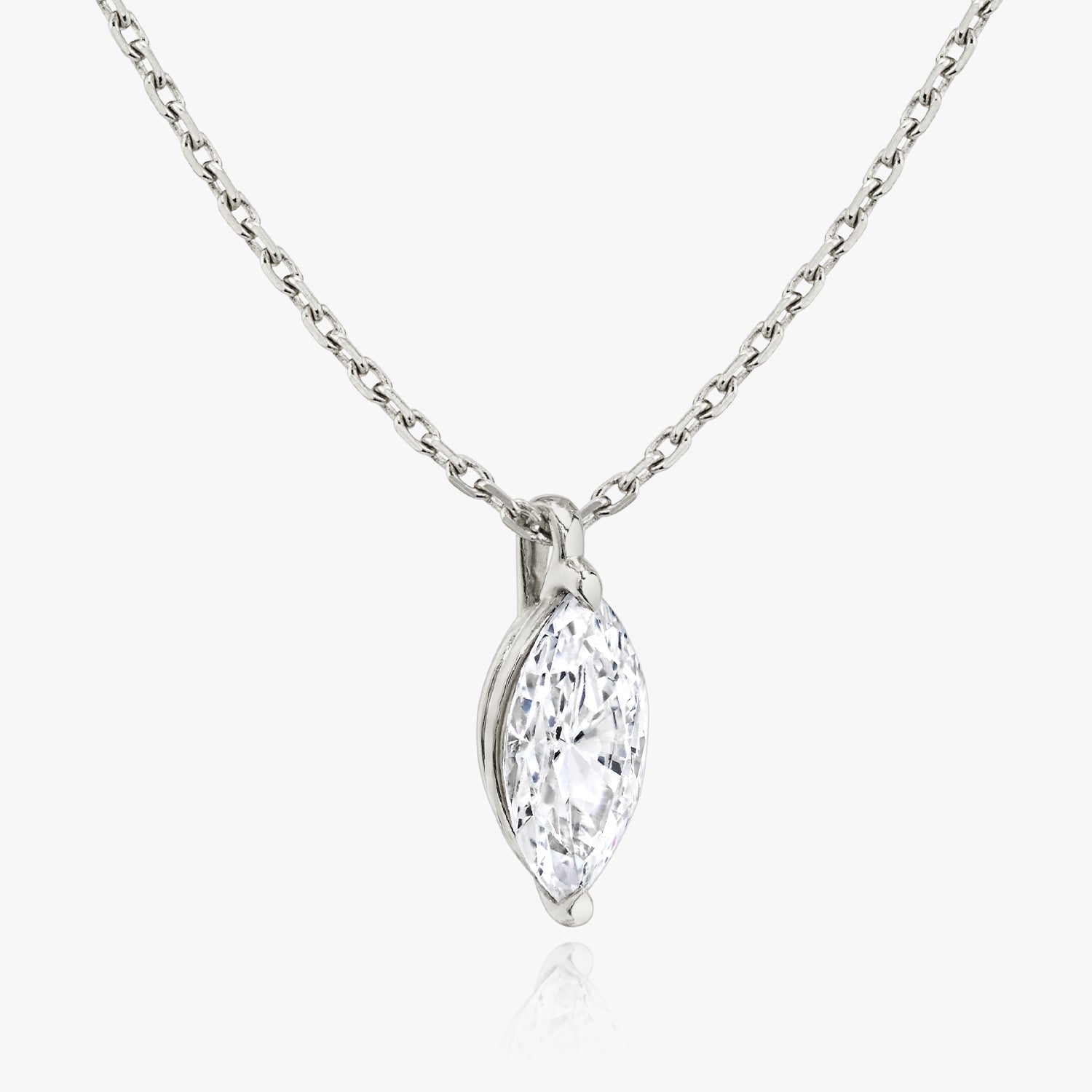 1.0CT Marquise Solitaire D-VVS Lab Grown Diamond Necklace