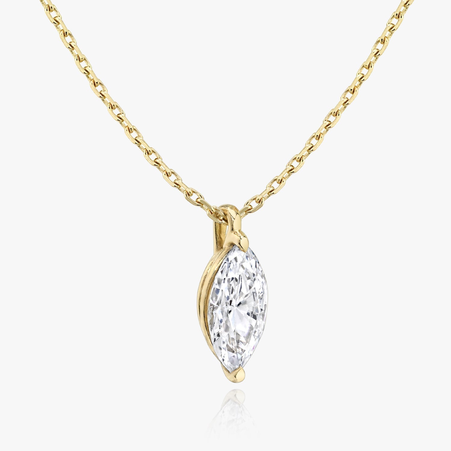 1.0CT Marquise Solitaire D-VVS Lab Grown Diamond Necklace