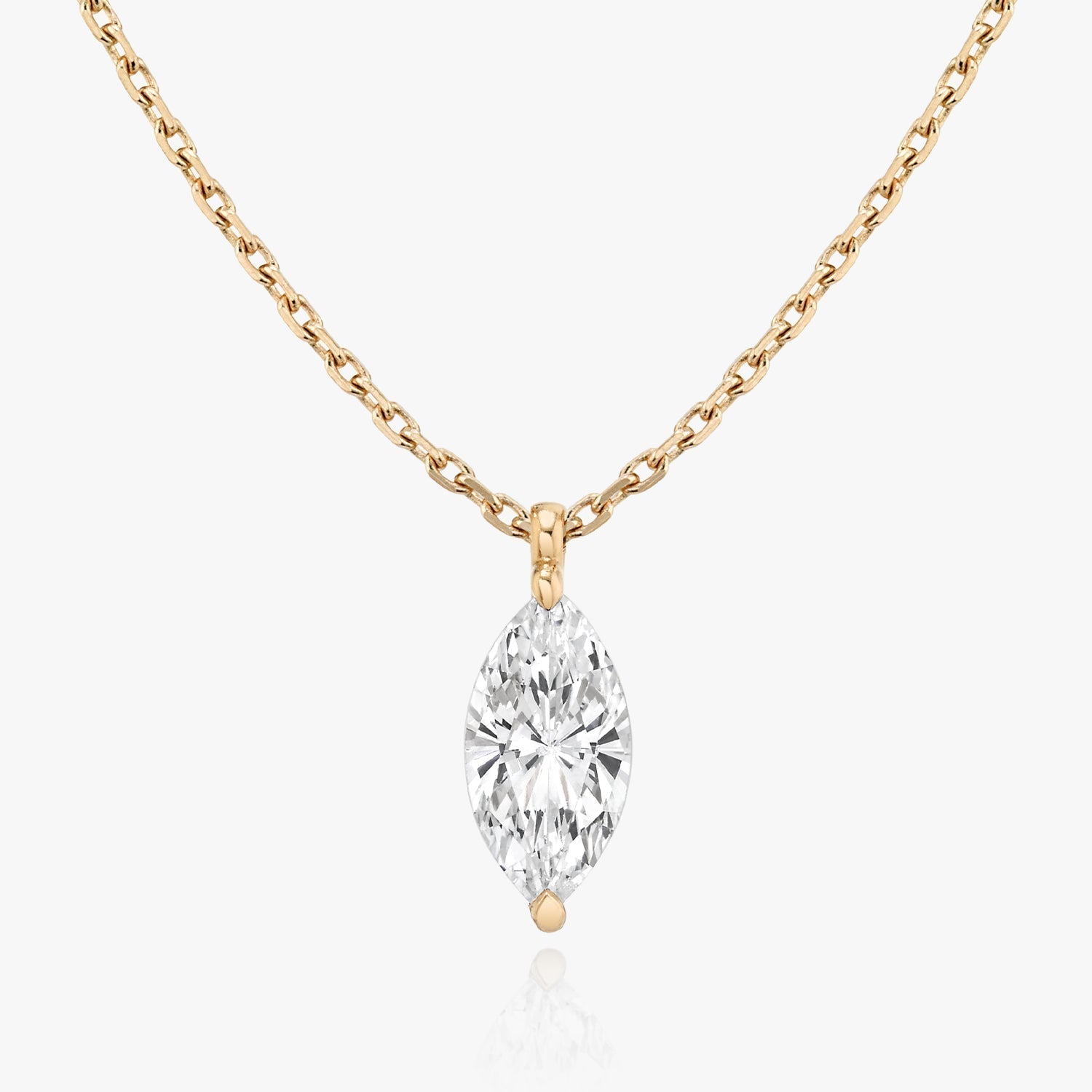 1.0CT Marquise Solitaire D-VVS Lab Grown Diamond Necklace