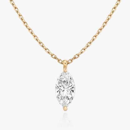 1.0CT Marquise Solitaire D-VVS Lab Grown Diamond Necklace