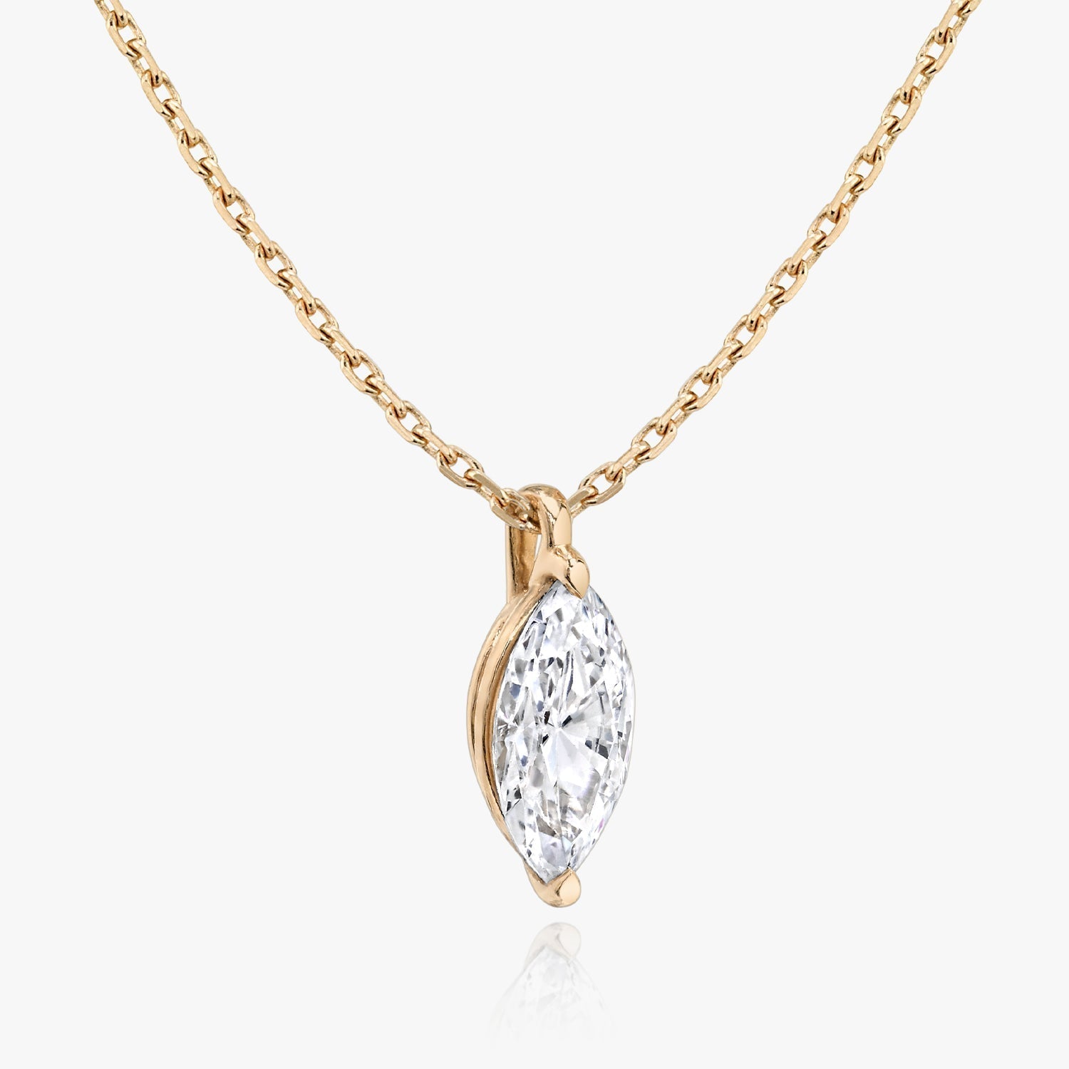 1.0CT Marquise Solitaire D-VVS Lab Grown Diamond Necklace