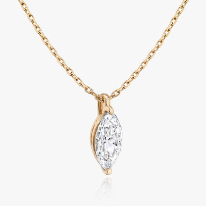 1.0CT Marquise Solitaire D-VVS Lab Grown Diamond Necklace