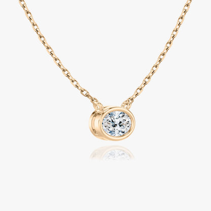 1.0CT Oval Bezel Solitaire D-VVS Lab Grown Diamond Necklace