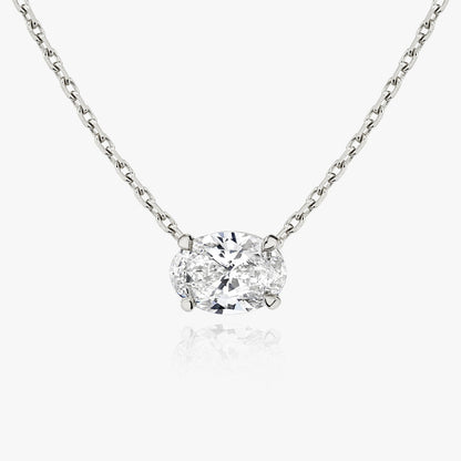 0.25CT - 1.0CT Oval Solitaire F-VS Lab Grown Diamond Necklace
