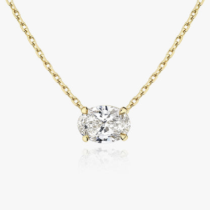 0.25CT - 1.0CT Oval Solitaire F-VS Lab Grown Diamond Necklace