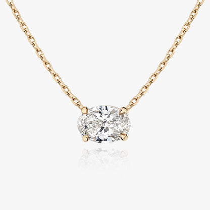0.25CT - 1.0CT Oval Solitaire F-VS Lab Grown Diamond Necklace