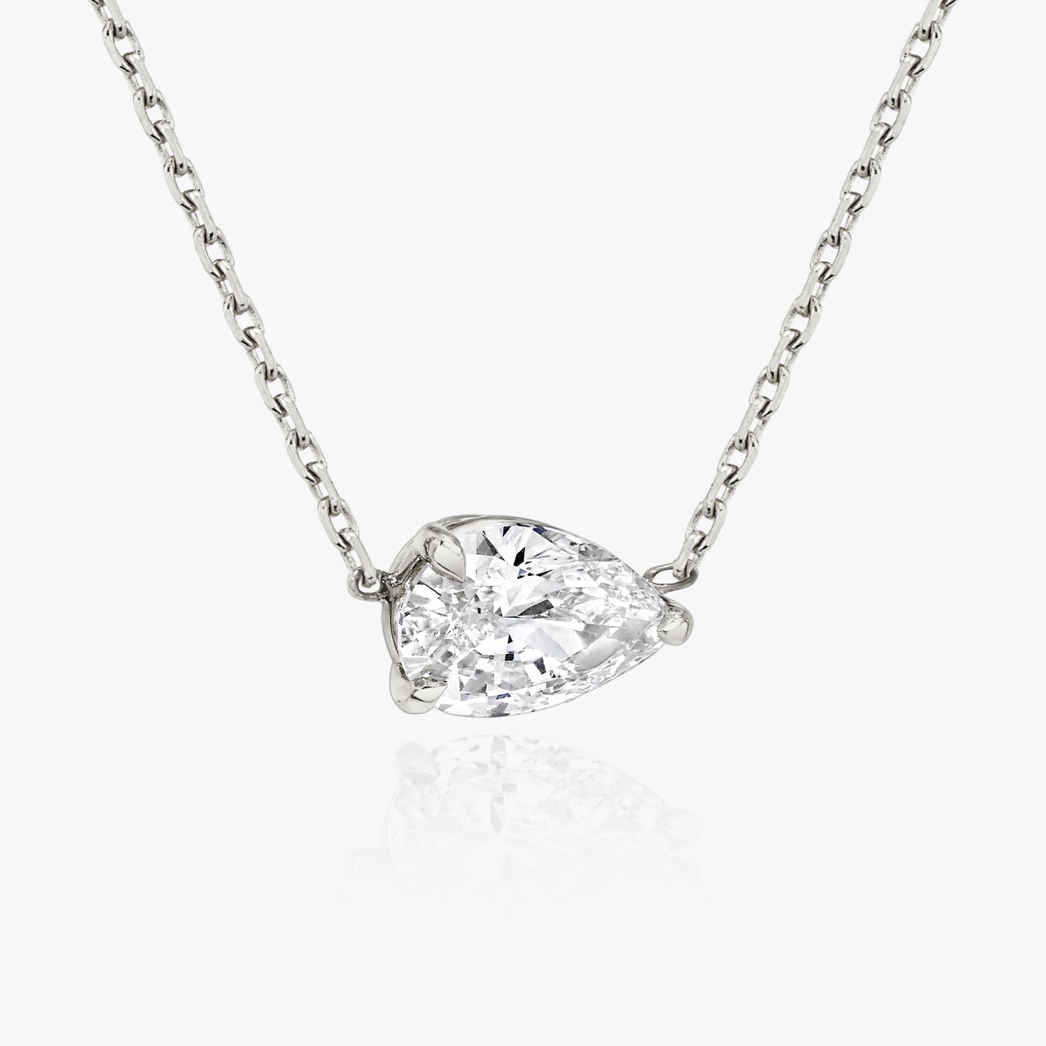 1.0CT Pear Solitaire D-VVS Lab Grown Diamond  Teardrop Dainty Necklace