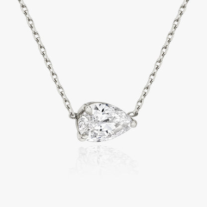 1.0CT Pear Solitaire D-VVS Lab Grown Diamond  Teardrop Dainty Necklace