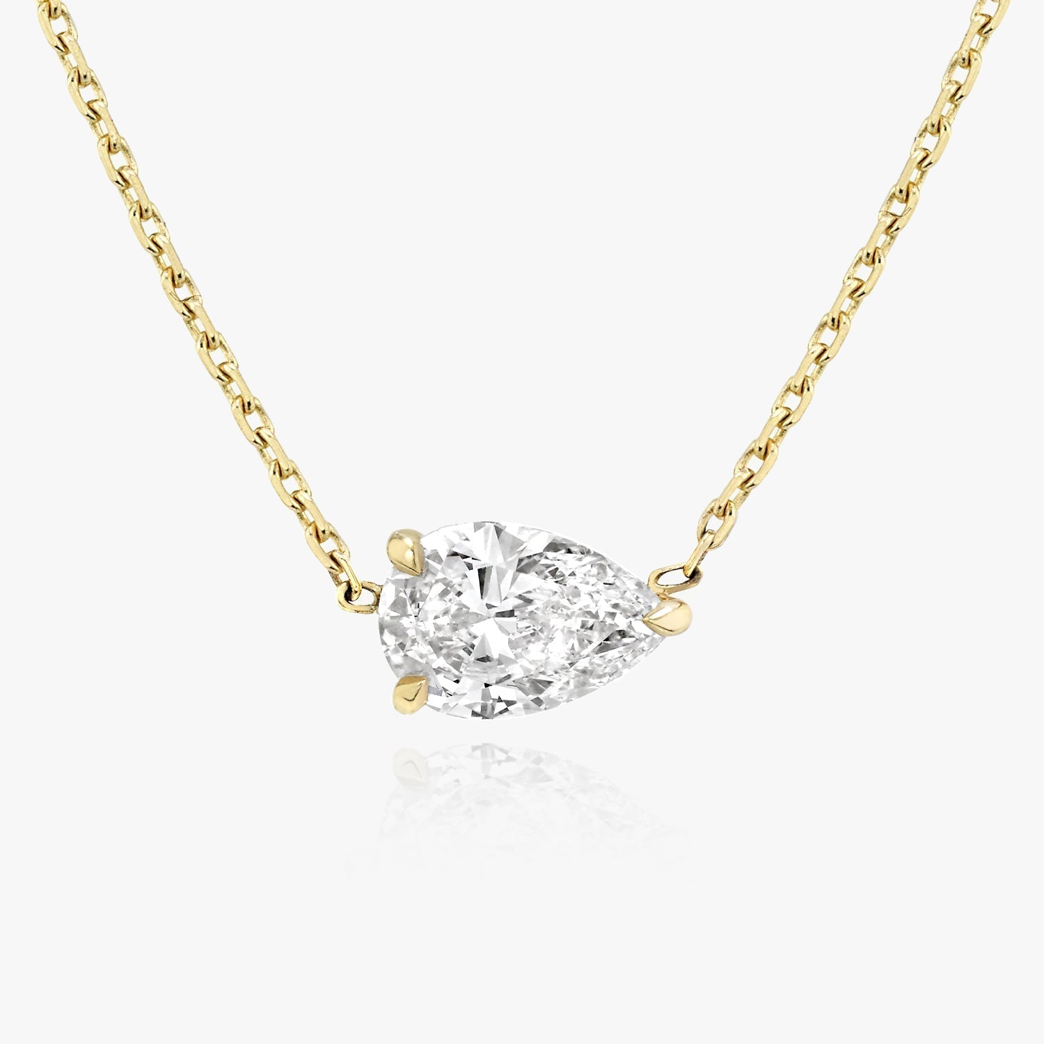 1.0CT Pear Solitaire D-VVS Lab Grown Diamond  Teardrop Dainty Necklace