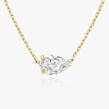 1.0CT Pear Solitaire D-VVS Lab Grown Diamond  Teardrop Dainty Necklace