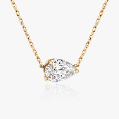 1.0CT Pear Solitaire D-VVS Lab Grown Diamond  Teardrop Dainty Necklace
