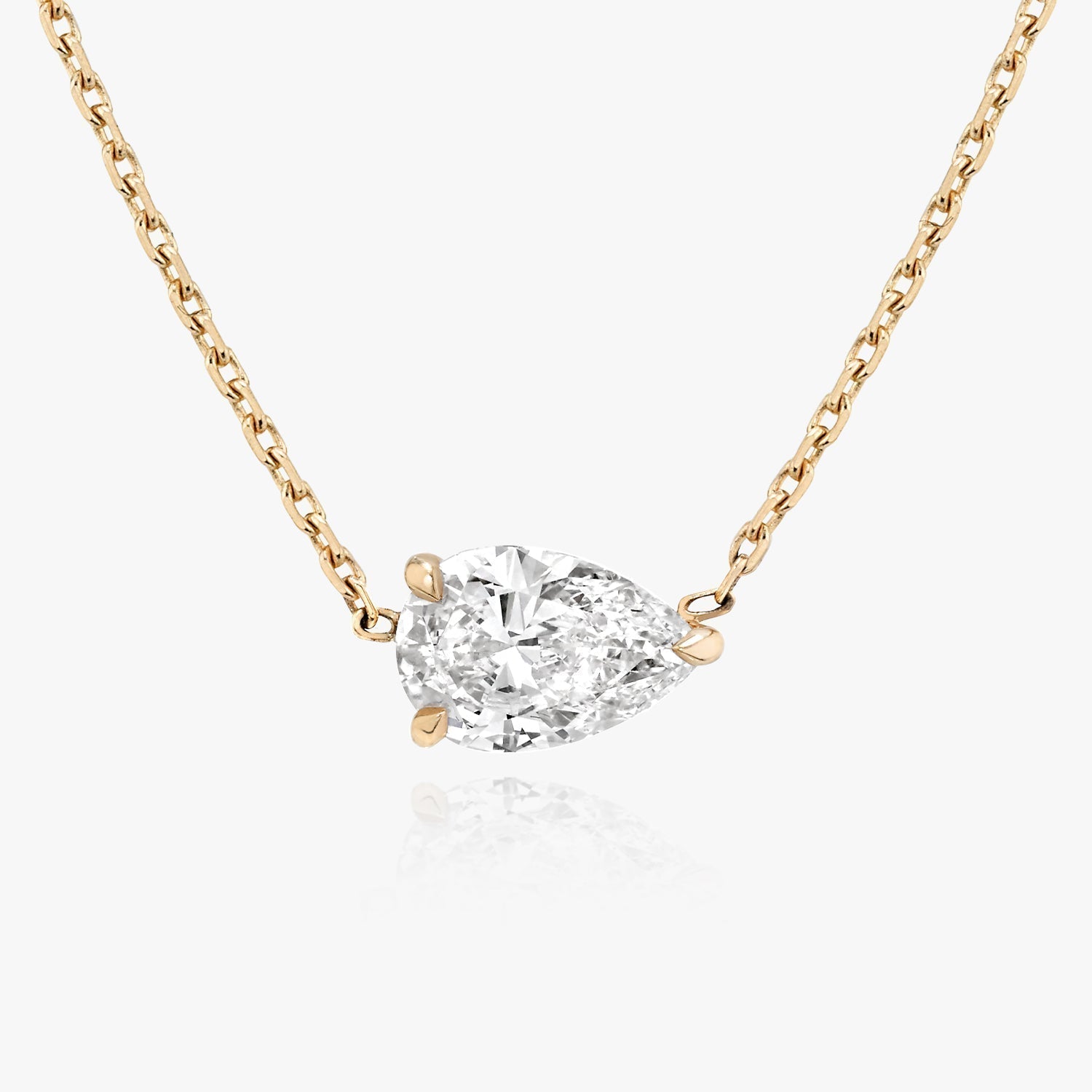 1.0CT Pear Solitaire D-VVS Lab Grown Diamond  Teardrop Dainty Necklace
