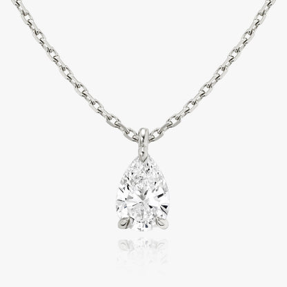 1.0CT Pear Solitaire D-VVS Lab Grown Diamond Dainty Necklace