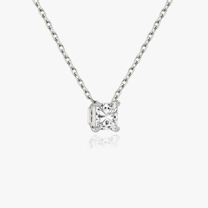 1.0CT Princess Solitaire D-VVS Lab Grown Diamond Necklace