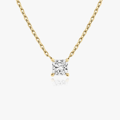 1.0CT Princess Solitaire D-VVS Lab Grown Diamond Necklace