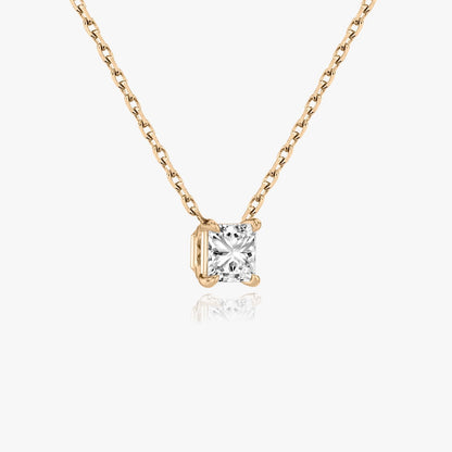 1.0CT Princess Solitaire D-VVS Lab Grown Diamond Necklace