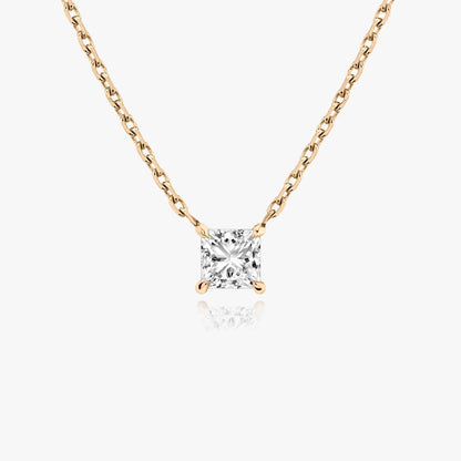1.0CT Princess Solitaire D-VVS Lab Grown Diamond Necklace