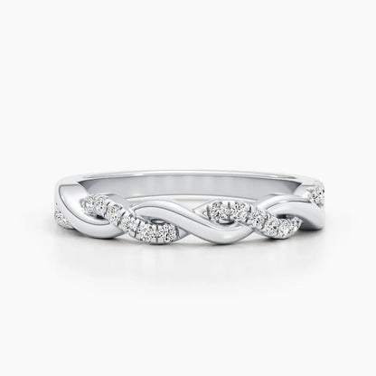 3.0mm Round Twisted Lab Grown Diamond Wedding Band