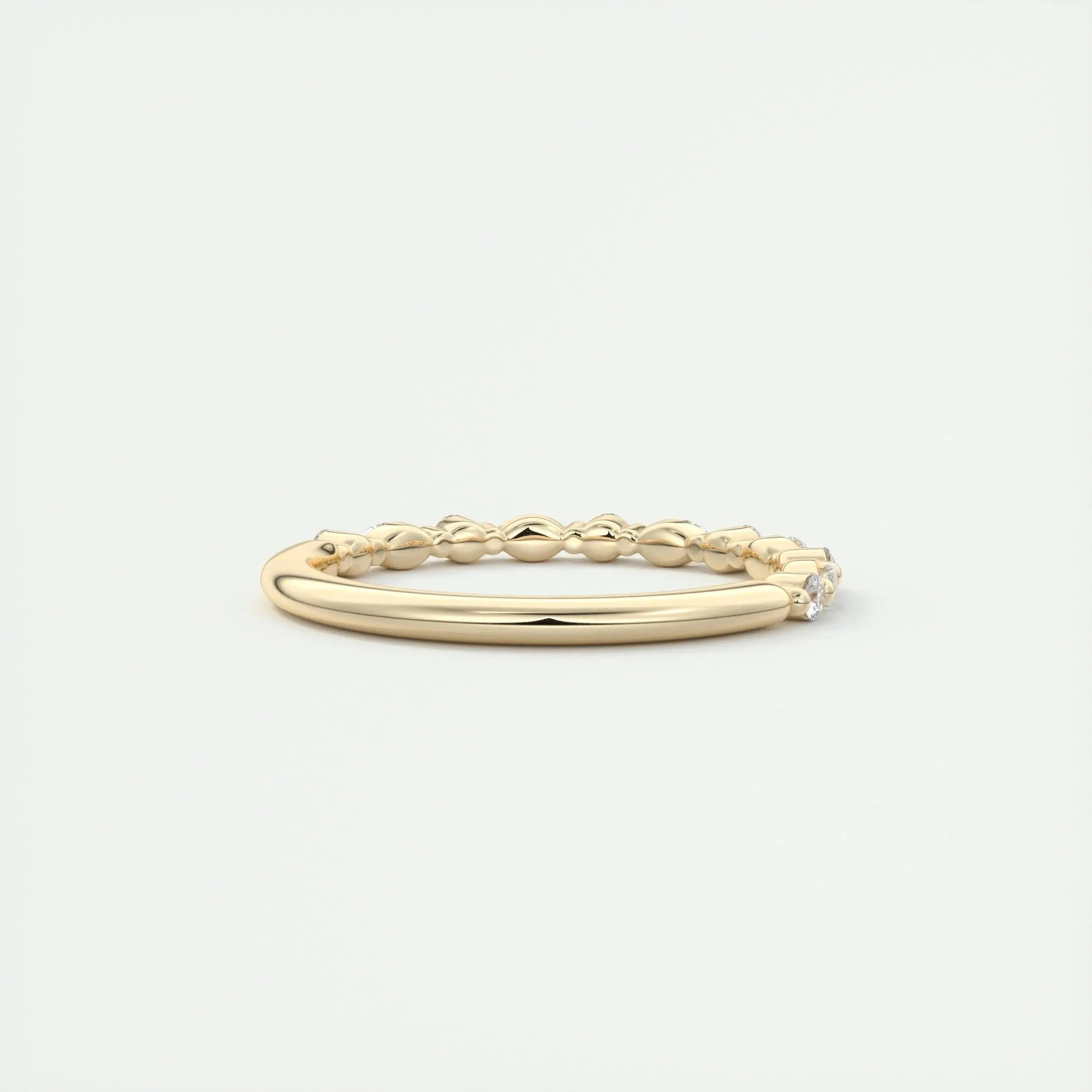 2.0mm Marquise & Round EF- VVS Lab Grown Diamond Half Eternity Wedding Band