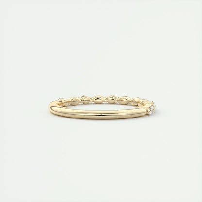 2.0mm Marquise & Round EF- VVS Lab Grown Diamond Half Eternity Wedding Band